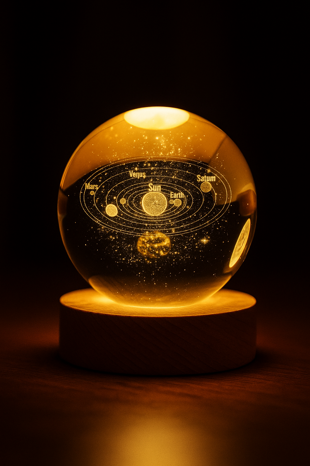3D Crystal Sphere Night Lamp