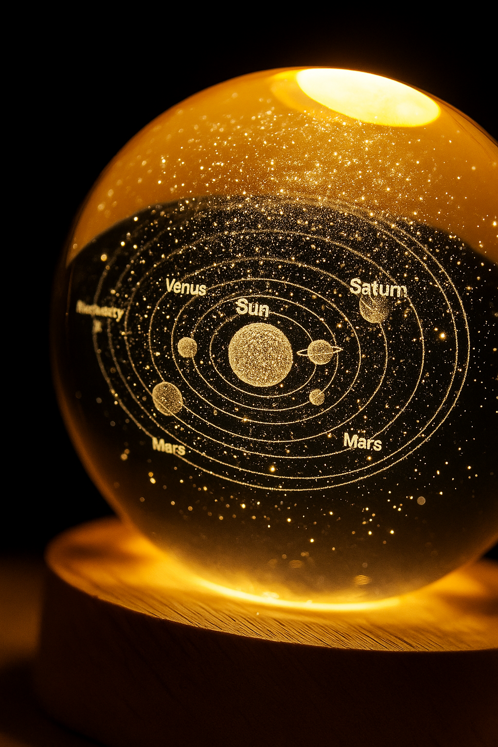 3D Crystal Sphere Night Lamp